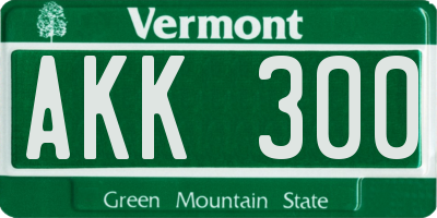 VT license plate AKK300