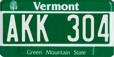 VT license plate AKK304