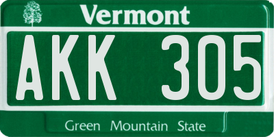 VT license plate AKK305