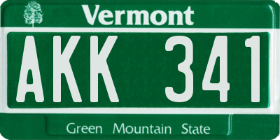 VT license plate AKK341