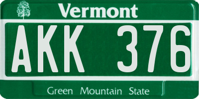 VT license plate AKK376