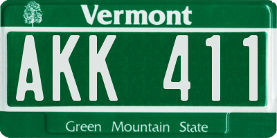 VT license plate AKK411