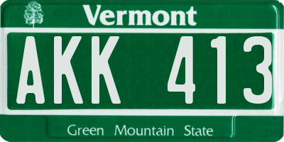 VT license plate AKK413