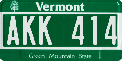 VT license plate AKK414