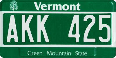 VT license plate AKK425