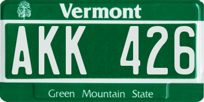 VT license plate AKK426