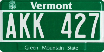 VT license plate AKK427