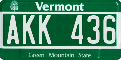 VT license plate AKK436