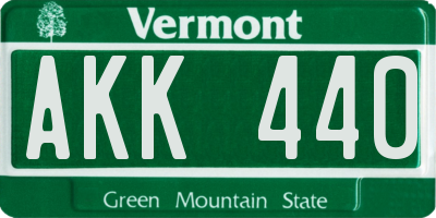 VT license plate AKK440