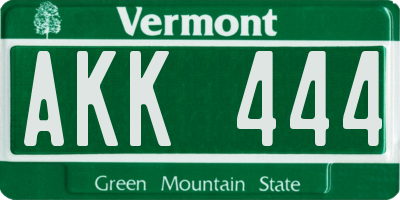 VT license plate AKK444