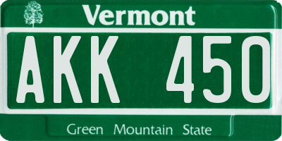 VT license plate AKK450