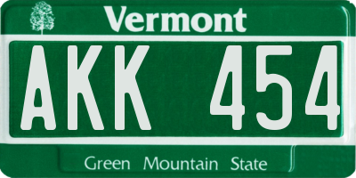 VT license plate AKK454