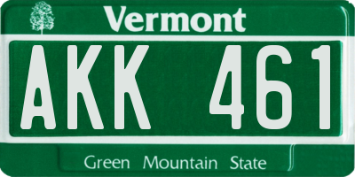 VT license plate AKK461