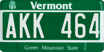 VT license plate AKK464