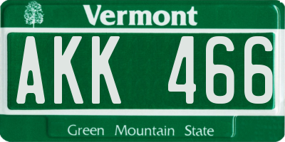 VT license plate AKK466