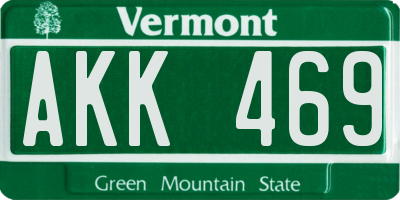 VT license plate AKK469