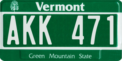 VT license plate AKK471