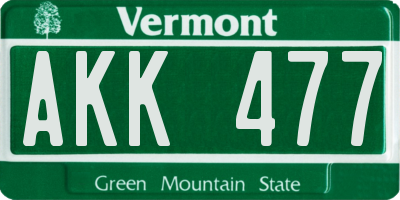 VT license plate AKK477