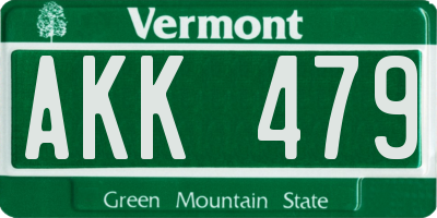 VT license plate AKK479