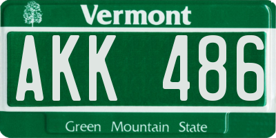VT license plate AKK486
