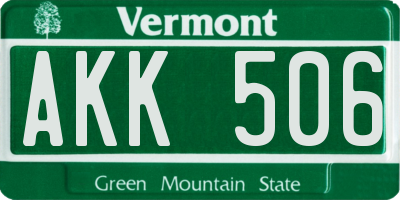 VT license plate AKK506
