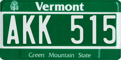 VT license plate AKK515