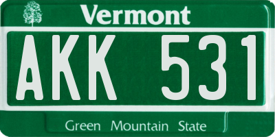 VT license plate AKK531