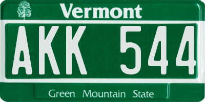VT license plate AKK544