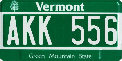 VT license plate AKK556