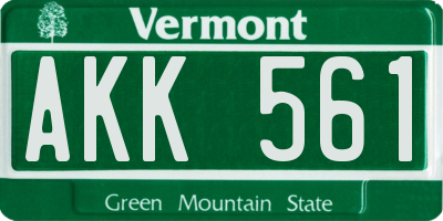 VT license plate AKK561