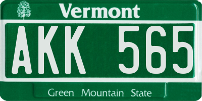 VT license plate AKK565