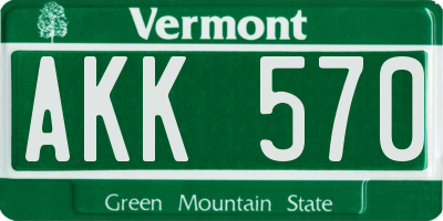 VT license plate AKK570
