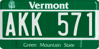 VT license plate AKK571