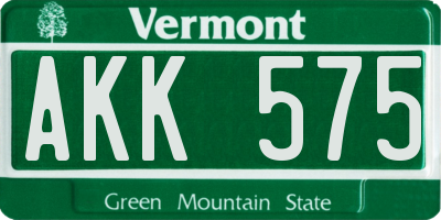 VT license plate AKK575