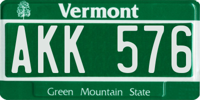 VT license plate AKK576