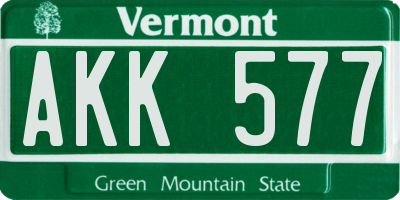 VT license plate AKK577