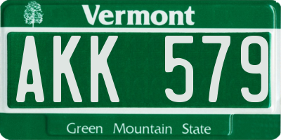 VT license plate AKK579
