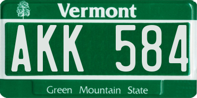 VT license plate AKK584