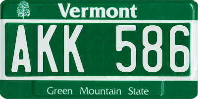 VT license plate AKK586