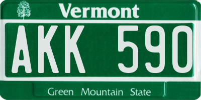 VT license plate AKK590