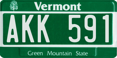 VT license plate AKK591