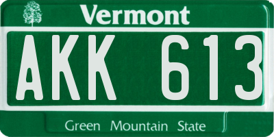 VT license plate AKK613