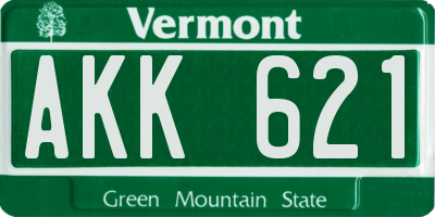 VT license plate AKK621