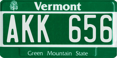 VT license plate AKK656