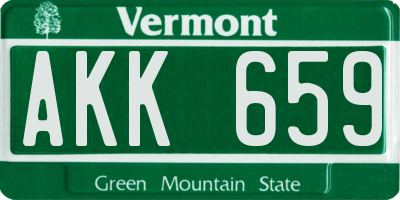 VT license plate AKK659