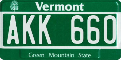 VT license plate AKK660