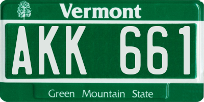 VT license plate AKK661