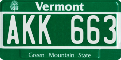 VT license plate AKK663