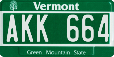 VT license plate AKK664