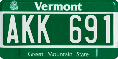 VT license plate AKK691